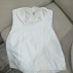 Dessy Collection Vivian Diamond White Strapless Dress